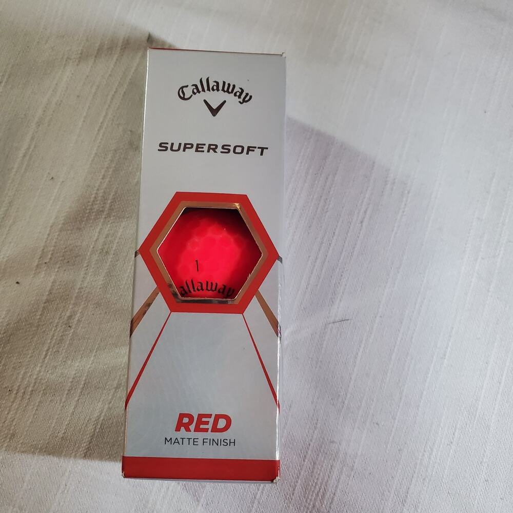 Callaway Supersoft Matte Red Golf Balls 1 Sleeve (3 Balls) - 2 New 1 Used